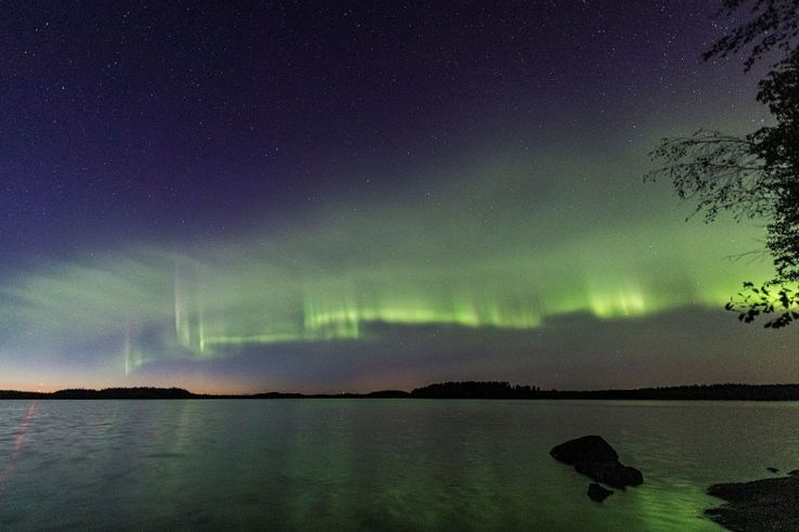 So sieht die Auspru00e4gung des Polarlichts aus, das ihre Entdecker an Du00fcnen am Strand erinnert. u00a9